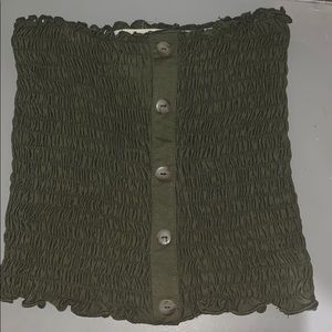 olive green tube top